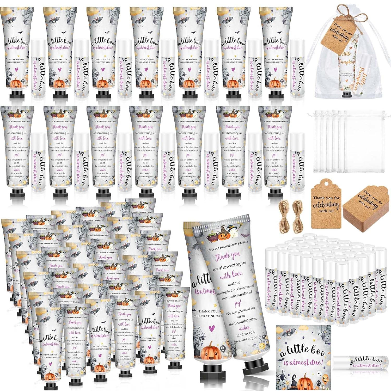 50 Sets Baby Shower Hand Lotion and Lip Balm Gift Favors
