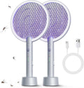 Electric Fly Swatter Racket 2 Pack - Dual Mode Mosquito Killer