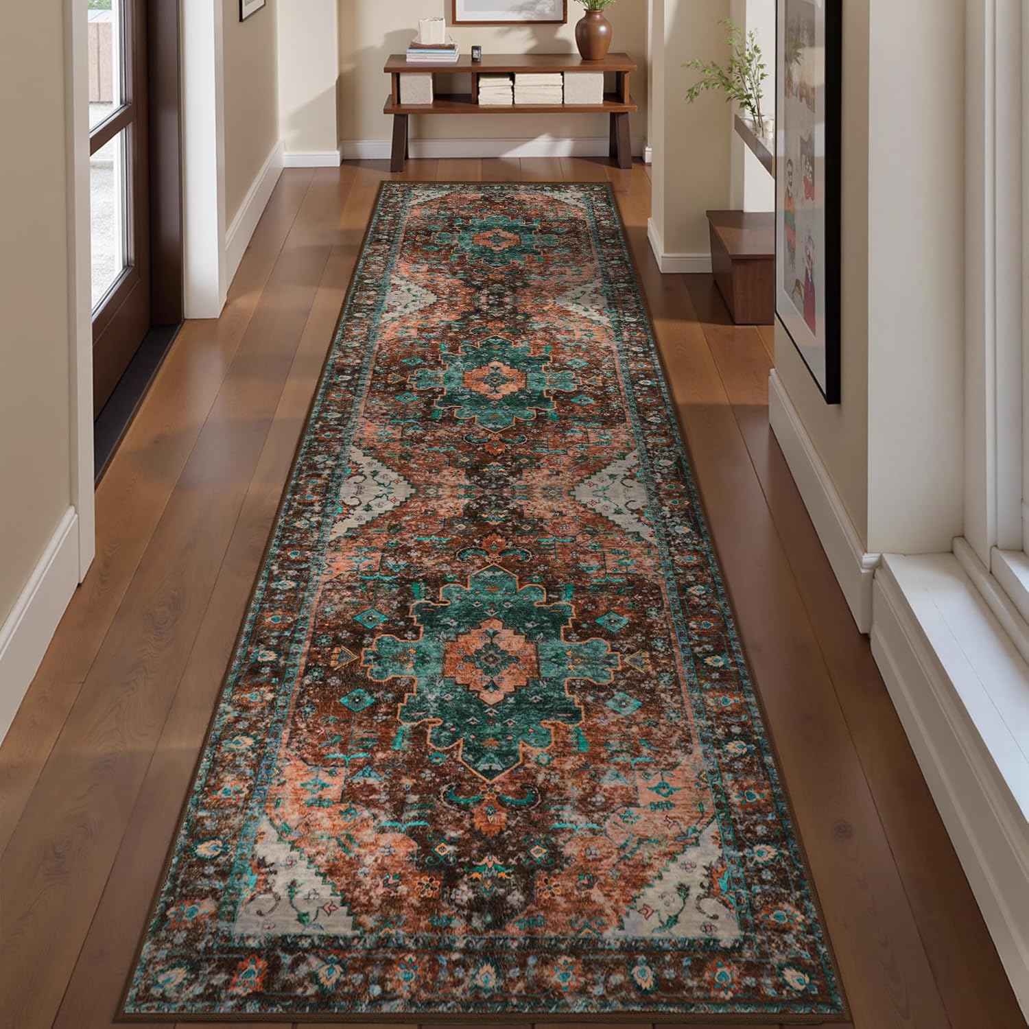 Ciicool Washable Vintage Runner 2ft x 8ft ft Hallway Rug