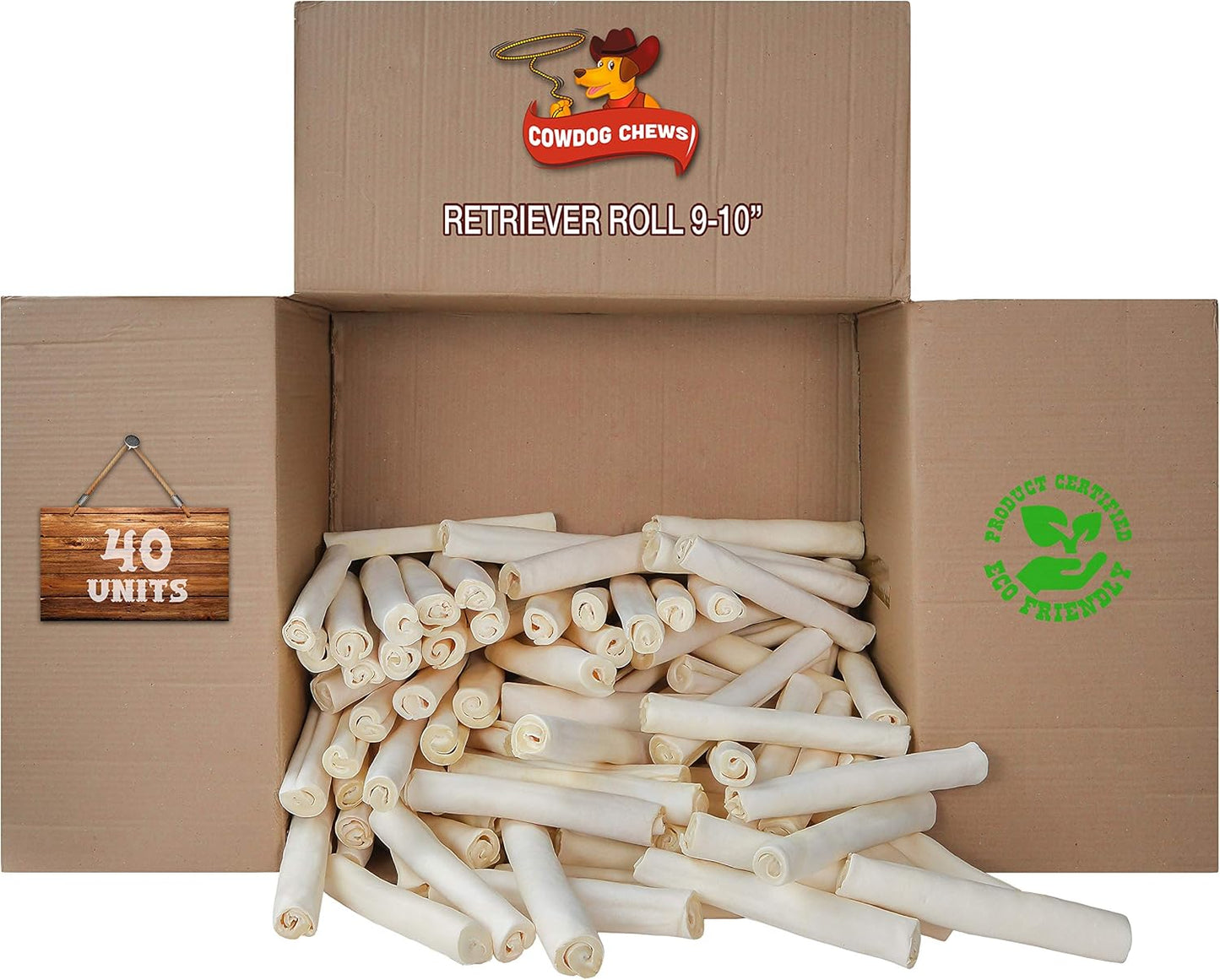 Cowdog Chews Retriever Roll Natural Rawhide Chews for Dogs