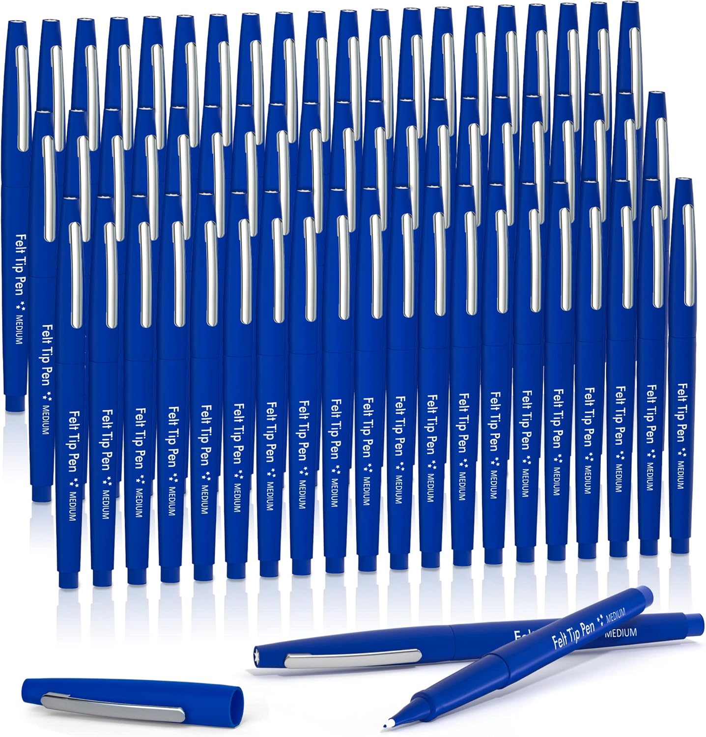 Lelix Felt Tip Pens - 60 Blue Pens for Journaling & Art
