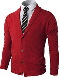 H2H Mens Casual Comfortable Fit Cardigan Sweater Shawl Collar - Soft