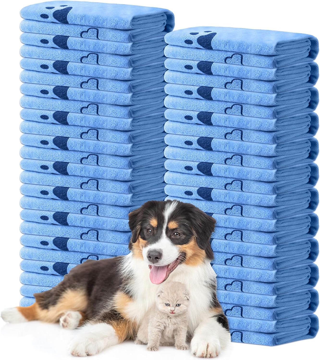22 Pcs Dog Towels for Drying - Microfiber Pet Bath Towels