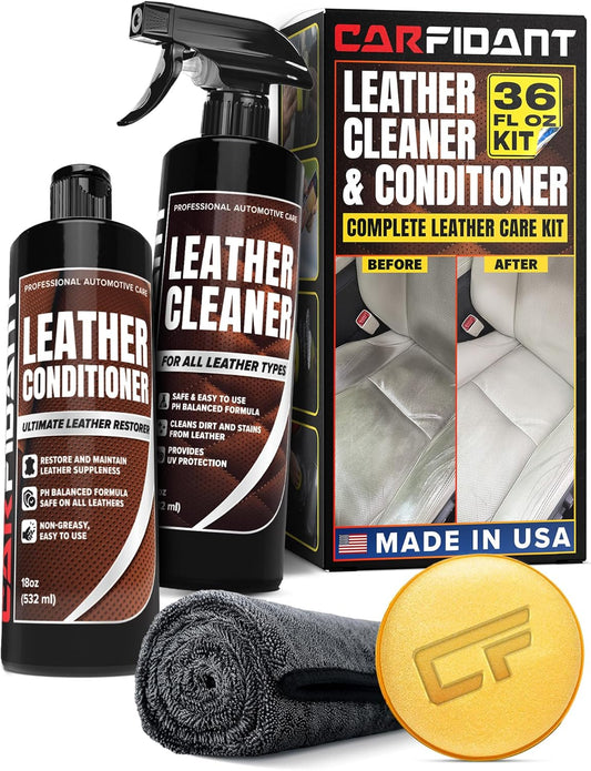 Carfidant Leather Care Kit for Cleaning and Protecting Leather