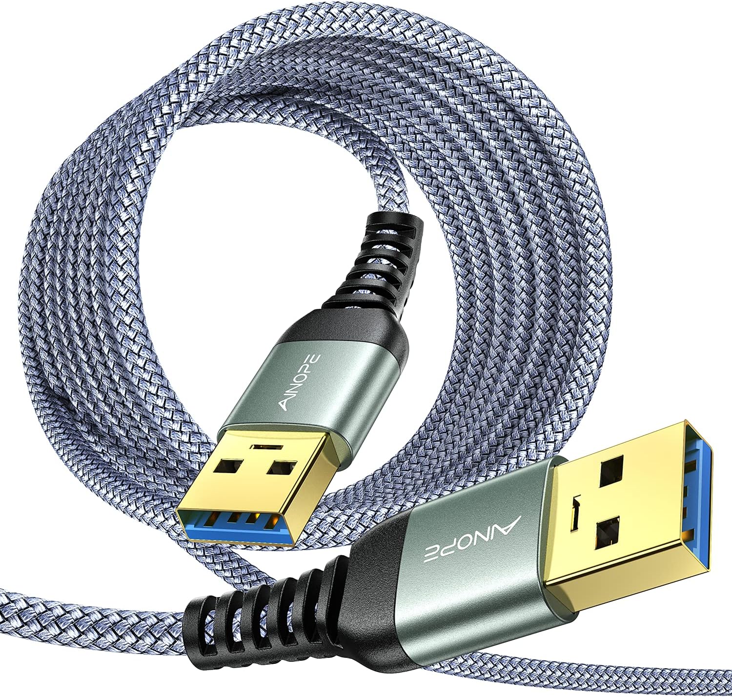 AINOPE 10FT USB 3.0 A to A Male Cable - Never Rupture