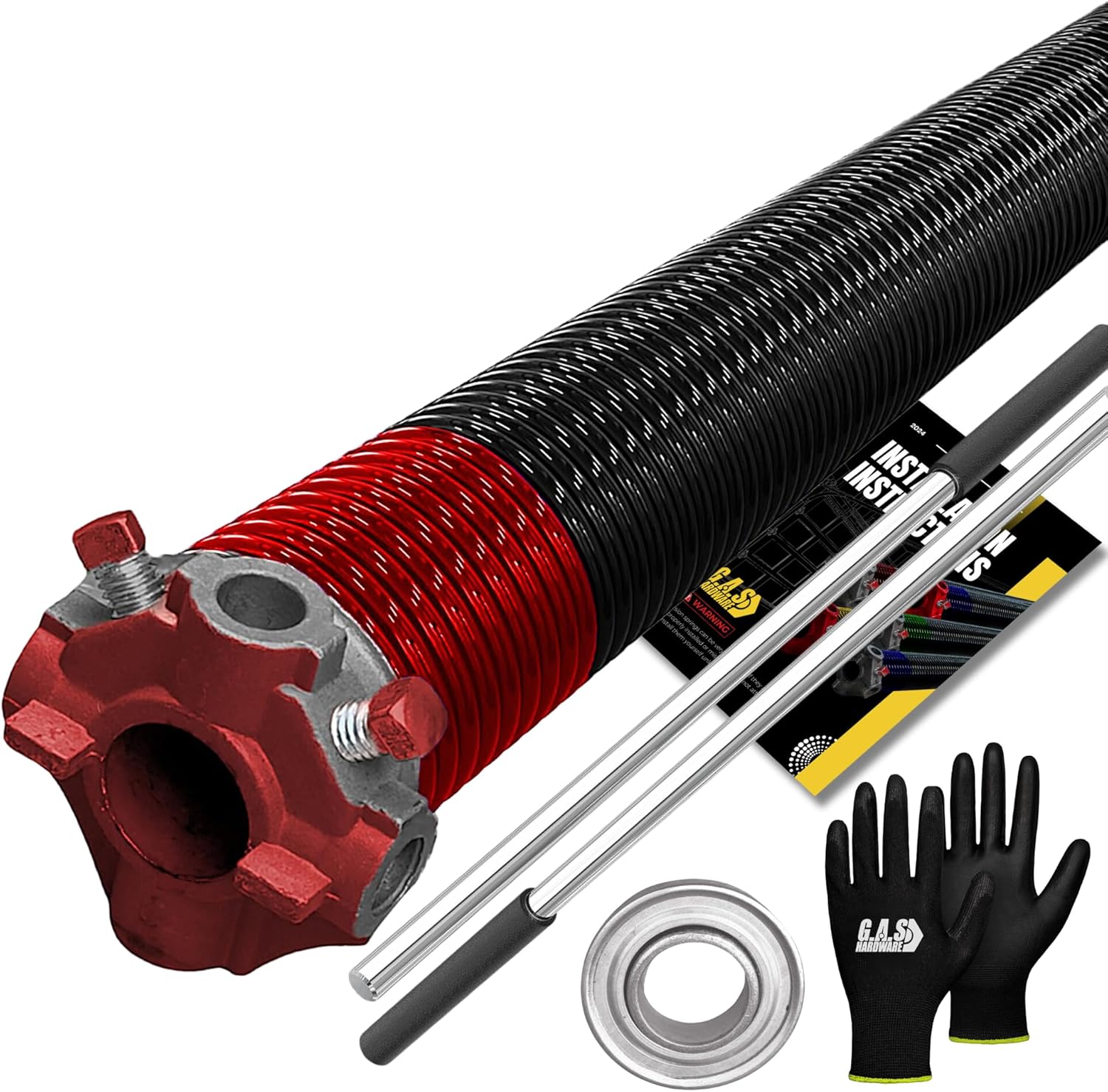 Garage Door Torsion Spring 225x2x27 with Steel Bearing and Tools