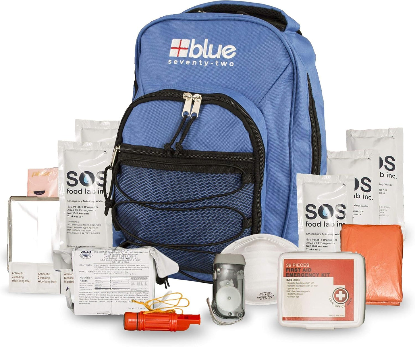 Blue Seventy-Two Emergency Backpack Survival Kit for 1 Person