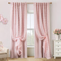 Light Blush Pink Blackout Curtains 84 in Panels - Sheer Double Layer