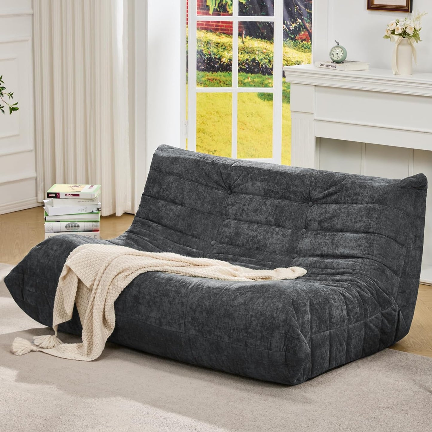 Giant Bean Bag Chair for Adults - Loveseat Floor Sofa Comfort