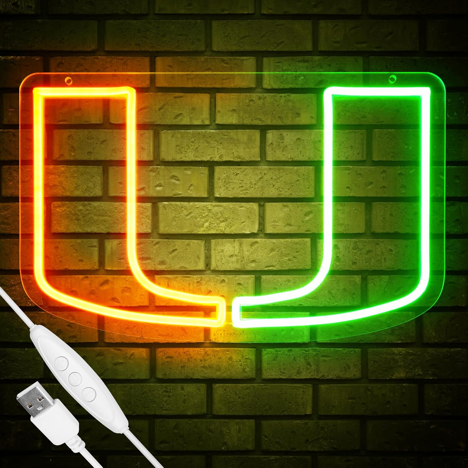 University Football Team Neon Sign for Miami UM Fans and Decor
