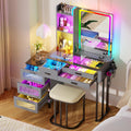 HNEBC Vanity with HD Glass Display and RGB Lights for Makeup
