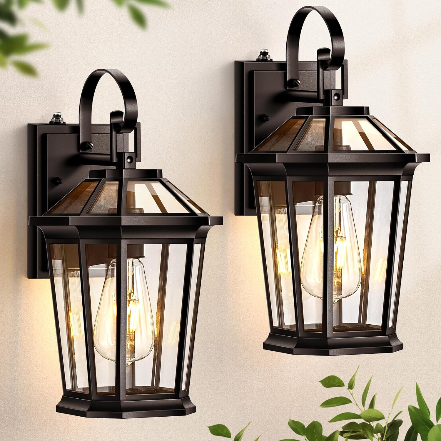 VIANIS Outdoor Wall Lights - Dusk to Dawn Bronze Sconces