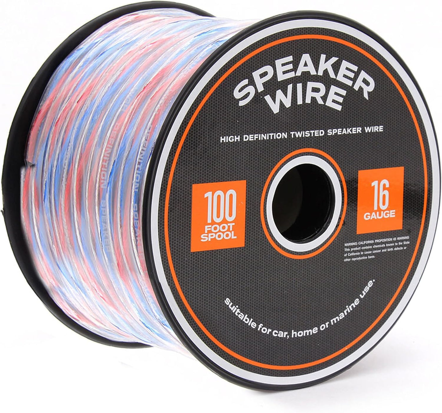 100 Foot Spool True 16 Gauge High Definition Twisted Speaker Wire