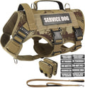 Tactical Dog Harness Vest with Leash and Patches - Durable MOLLE Gear
