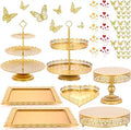 Gold Cake Stands Set 7-Piece Tiered Dessert Display - Elegant Party