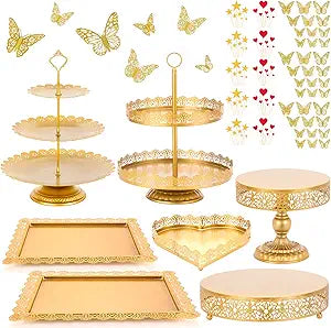 113 Pcs Gold Cake Stands Set for Weddings and Celebrations