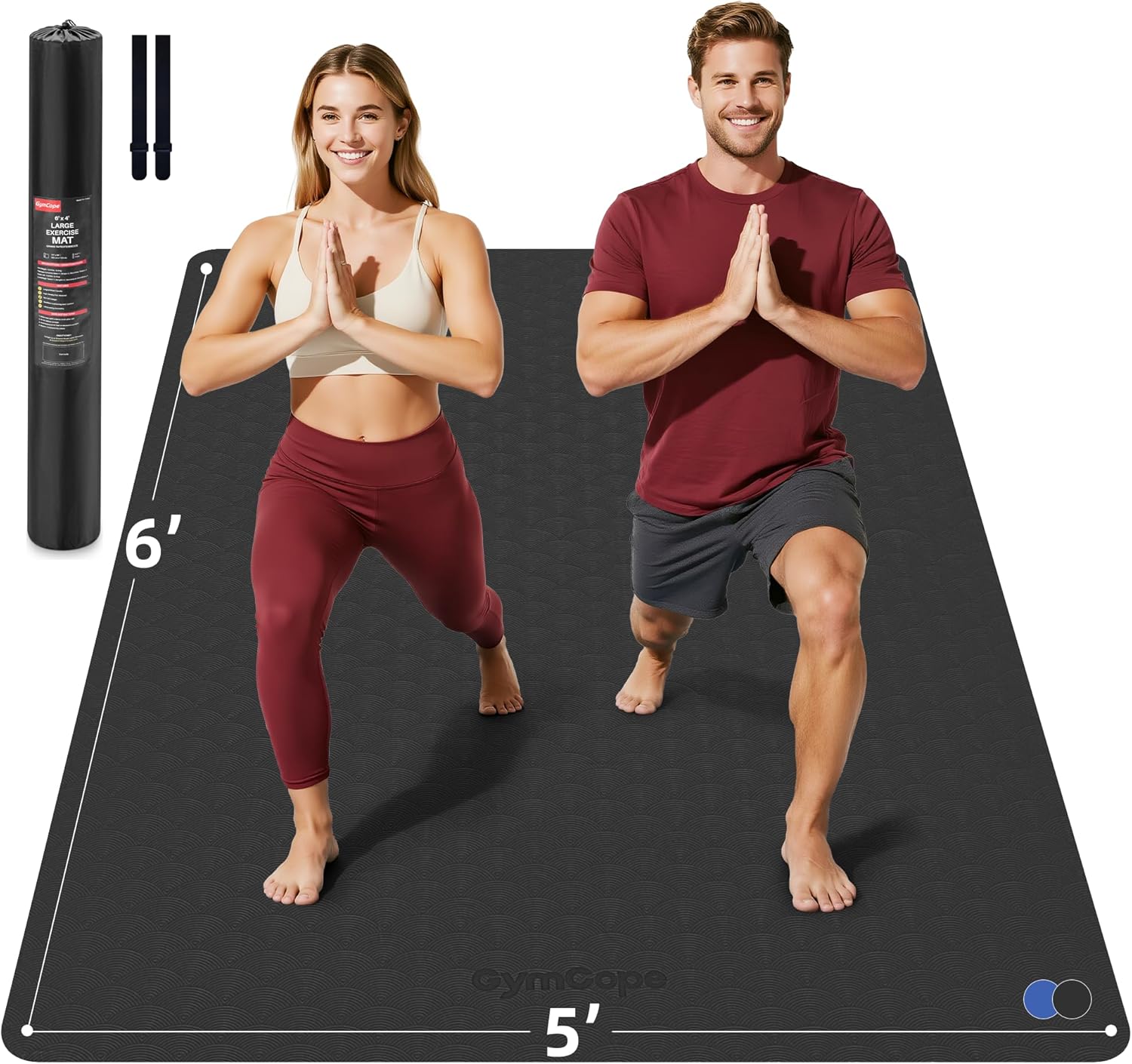 Extra Large Yoga Mat for Couples & Family Workouts - 72inx57