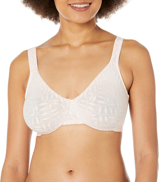 Olga Women's Sheer Leaves Minimizer Bra for Comfort and Style