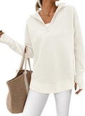 PRETTYGARDEN Womens Long Sleeve Quarter Zip Pullover Sweater - Cozy 20
