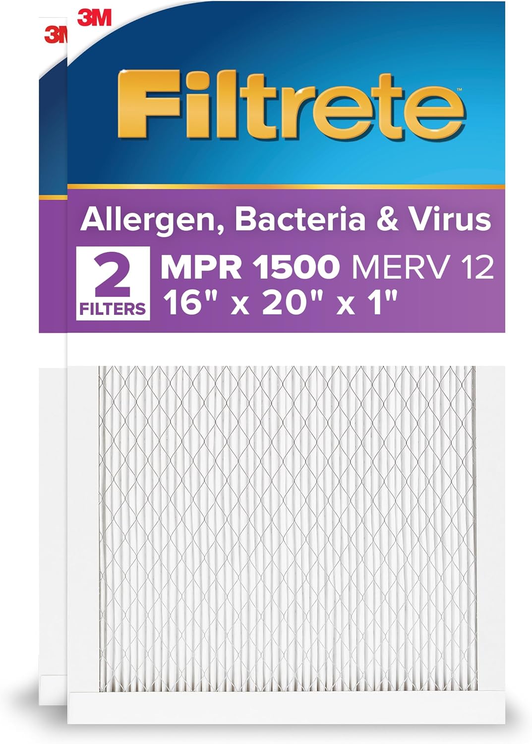 Filtrete 16x20x1 AC Furnace Air Filter, MERV 12 for Clean Air