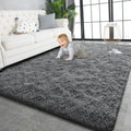Super Soft Shaggy Rug 5x8 ft Gray - Plush Indoor Area Rug