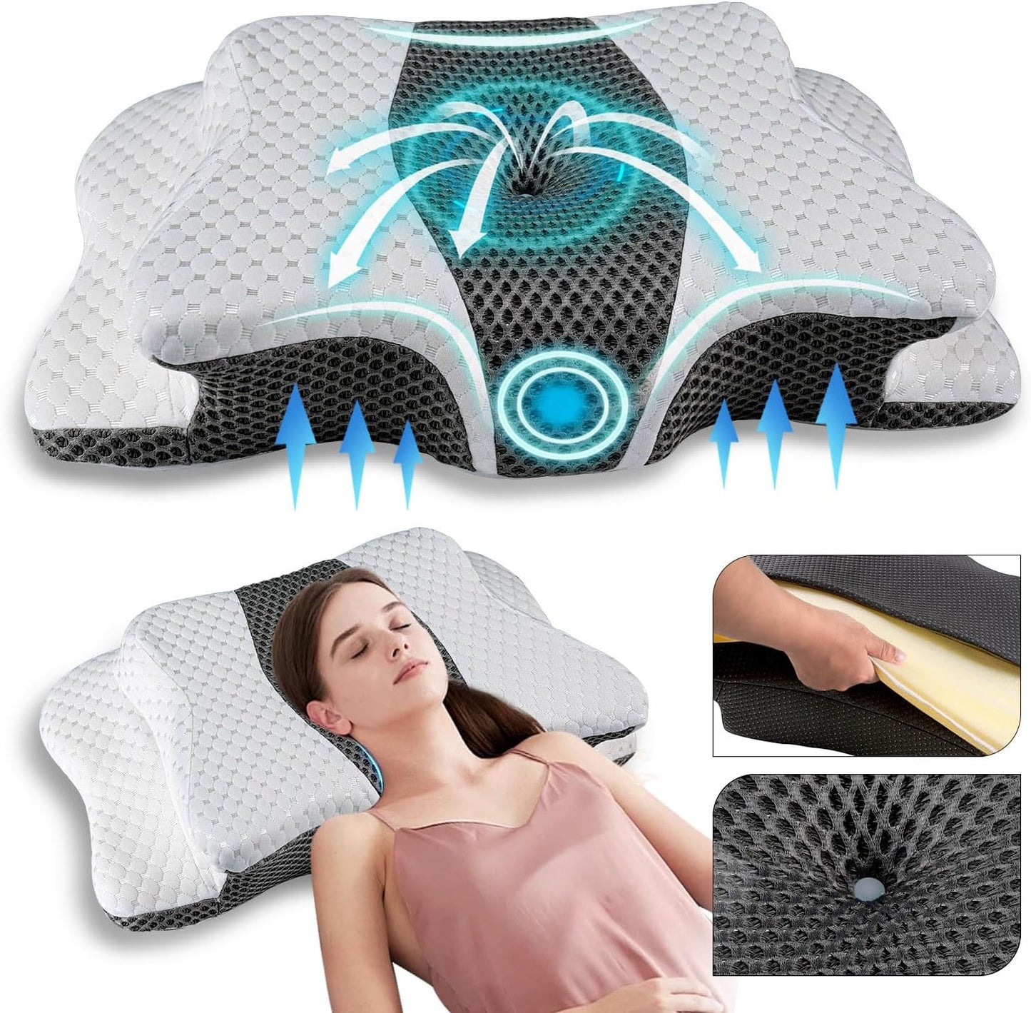 Pain Relief Cervical Pillow for Neck Support and Comfort