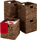 Cube Storage Baskets 13x13 in Pack of 5 - Collapsible Hyacinth
