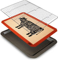 Meat Resting Pan with Wire Rack and Silicone Mat - Perfect Steak Rest
