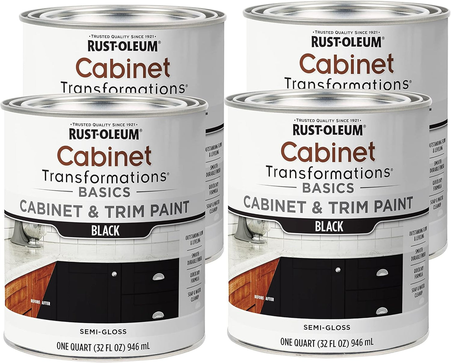 Transform Your Cabinets with Rust-Oleum Basics Paint 4 Pack