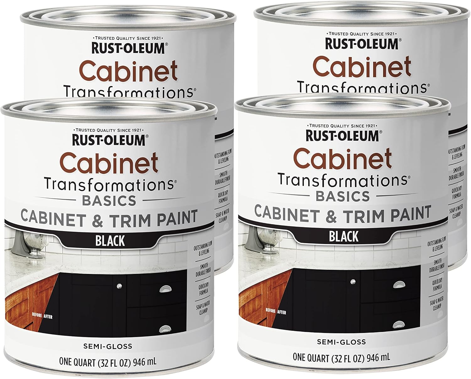 Transform Your Cabinets with Rust-Oleum Basics Paint 4 Pack