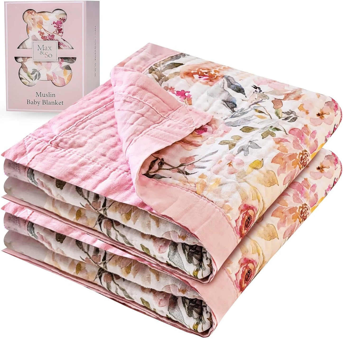 100% Cotton Muslin Baby Blanket - Soft & Lightweight Design