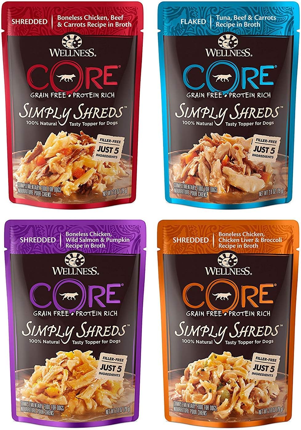 Wellness CORE Simply Shreds Natural Grain Free Dog Food Toppers