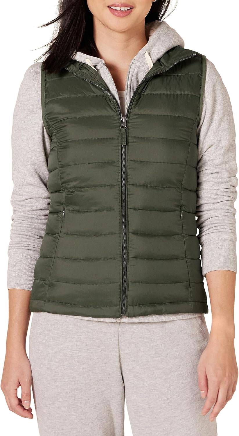 Lightweight Water-Resistant Packable Puffer Vest for Women