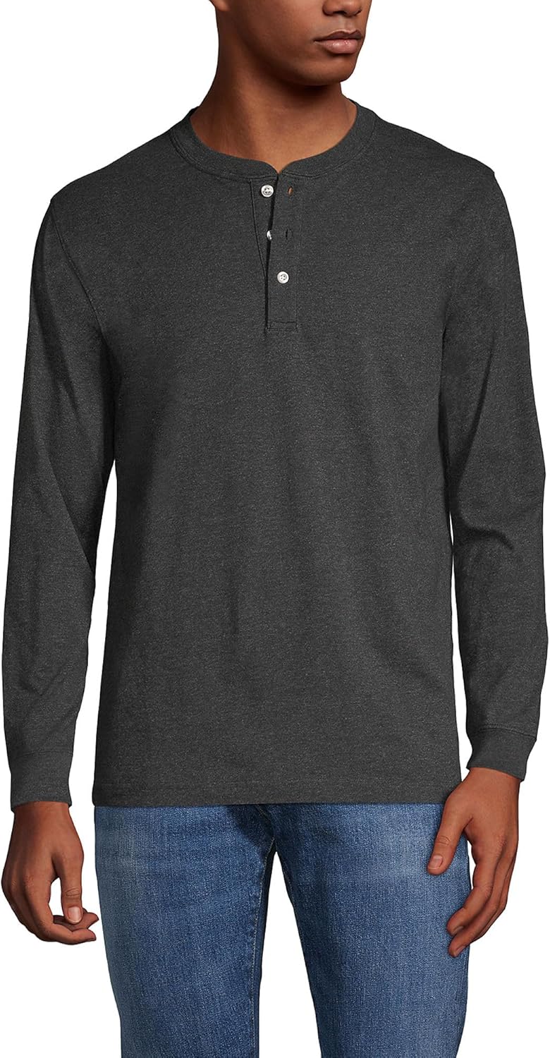 Lands' End Men's Super-T Long Sleeve Henley Shirt Review