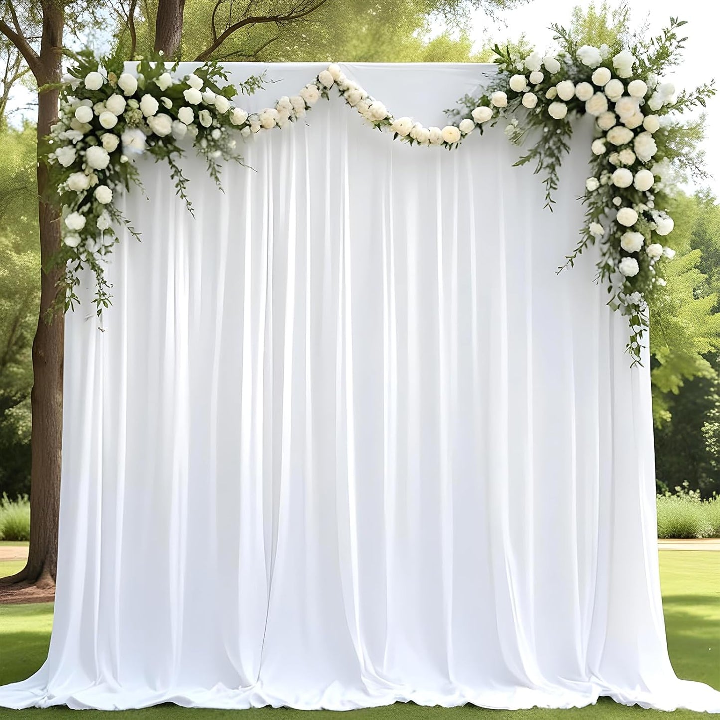 White Polyester Backdrop Set - Perfect for Events!