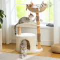 Modern Cat Tree Tower for Large Cats - Solid Wood Luxury Condo