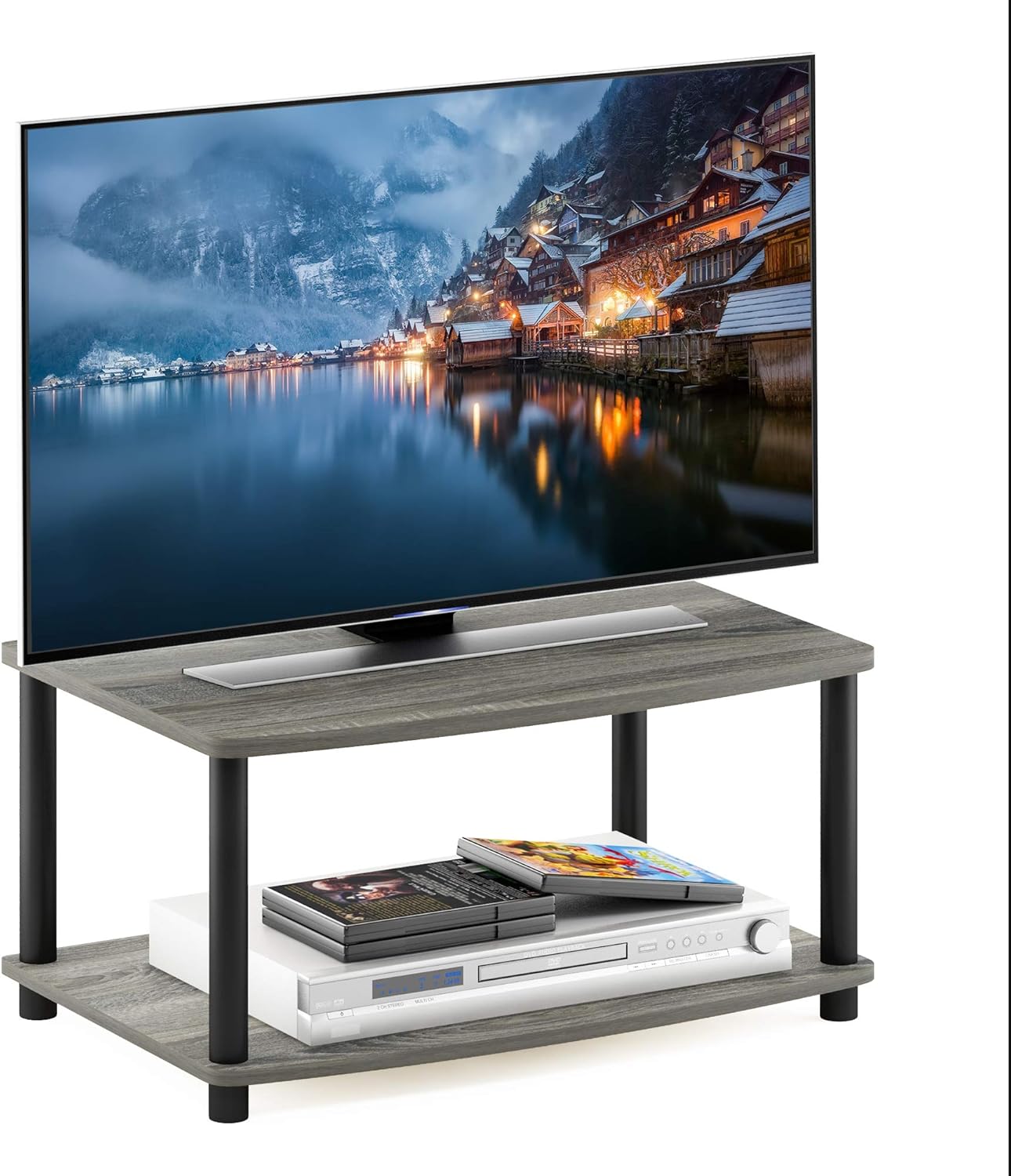 Compact 2-Tier Printer Stand - French Oak Grey