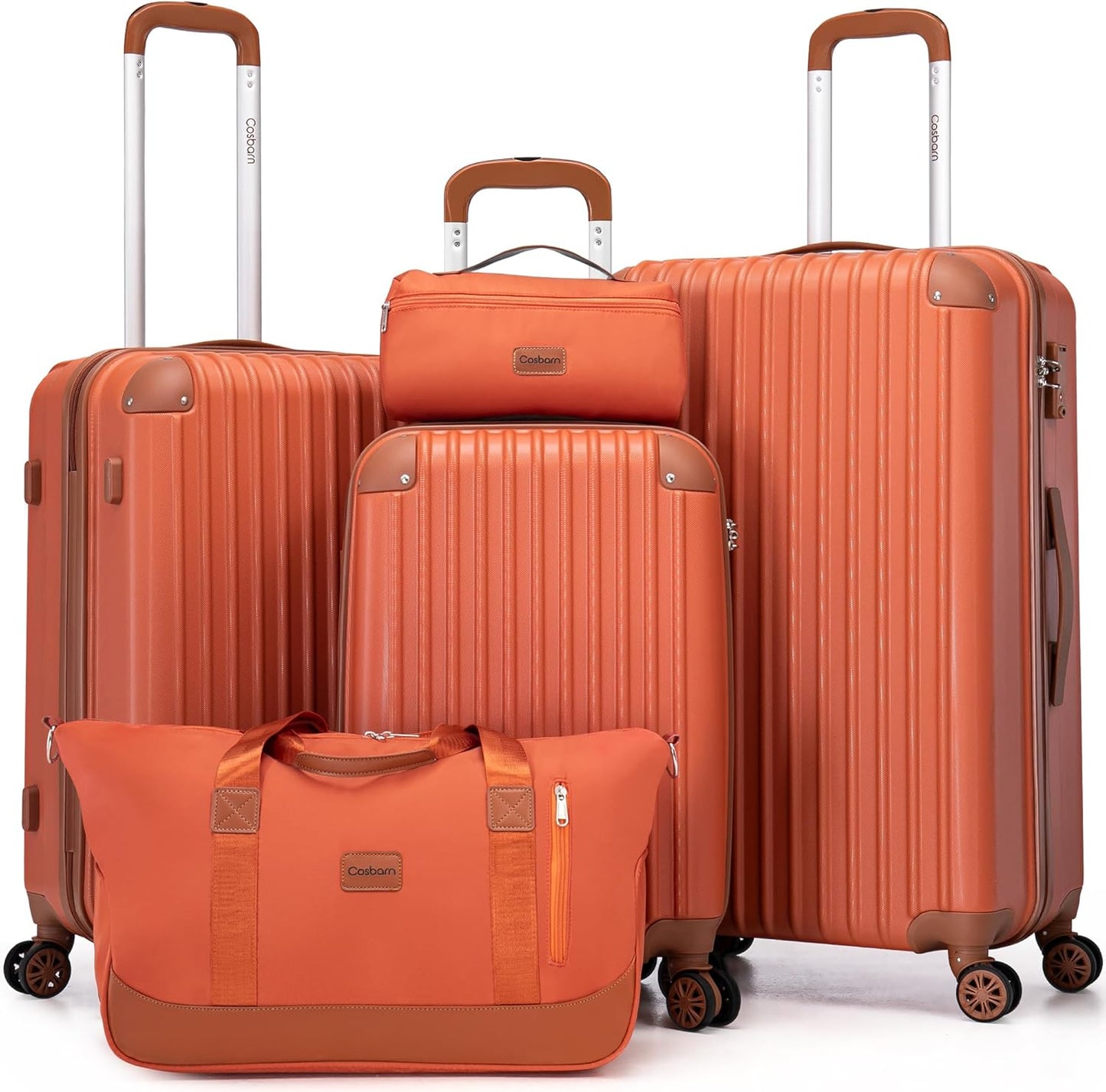 Durable 5 Piece Luggage Set with Wheels for Hassle-Free Travel