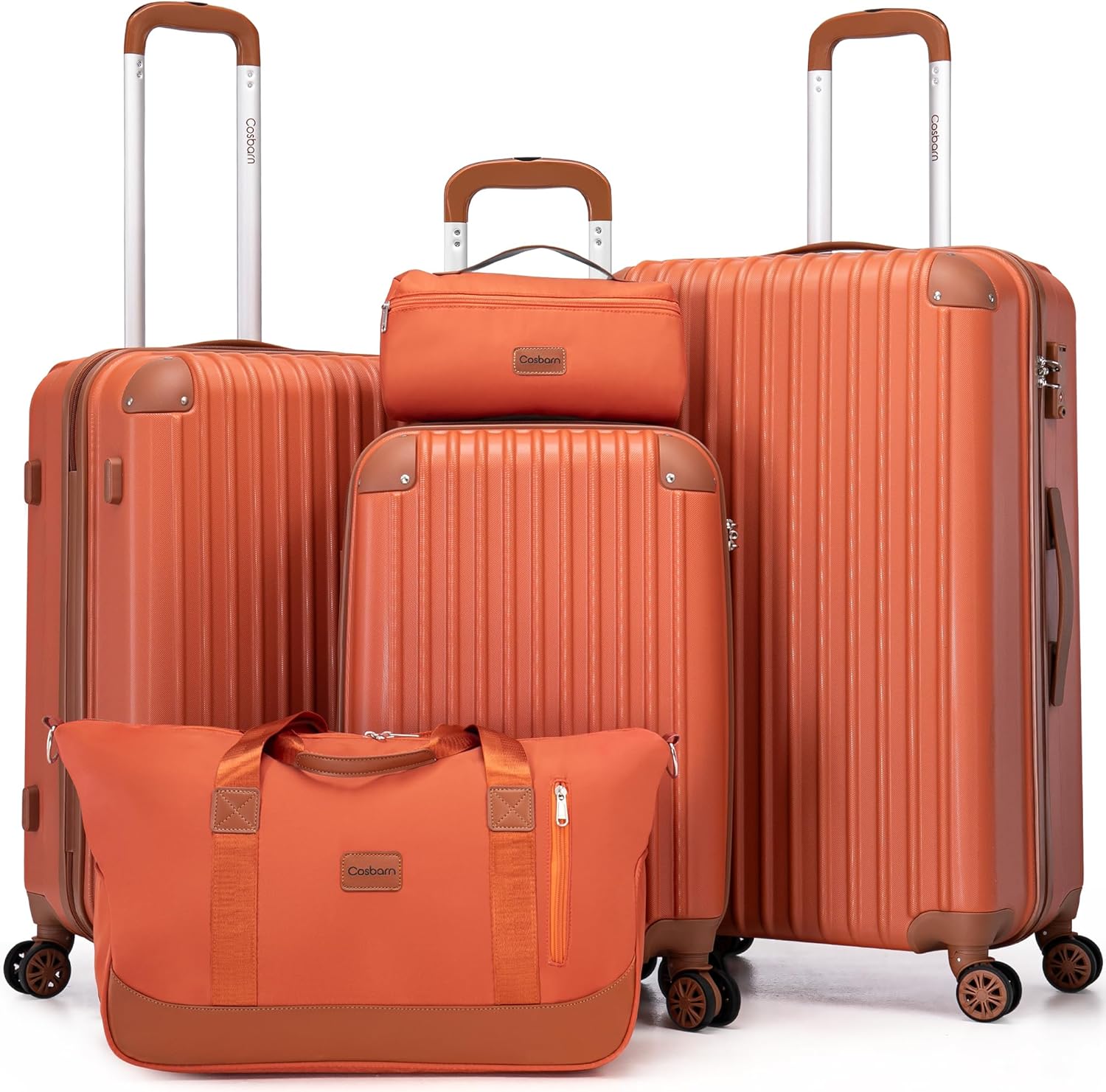 Durable 5 Piece Luggage Set with Wheels for Hassle-Free Travel