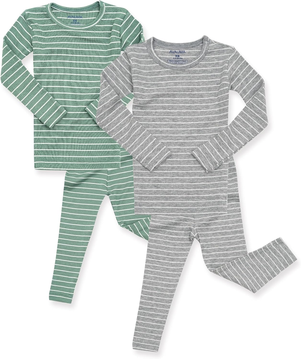 AVAUMA Stripe Pattern Baby Pajama Set for Boys and Girls
