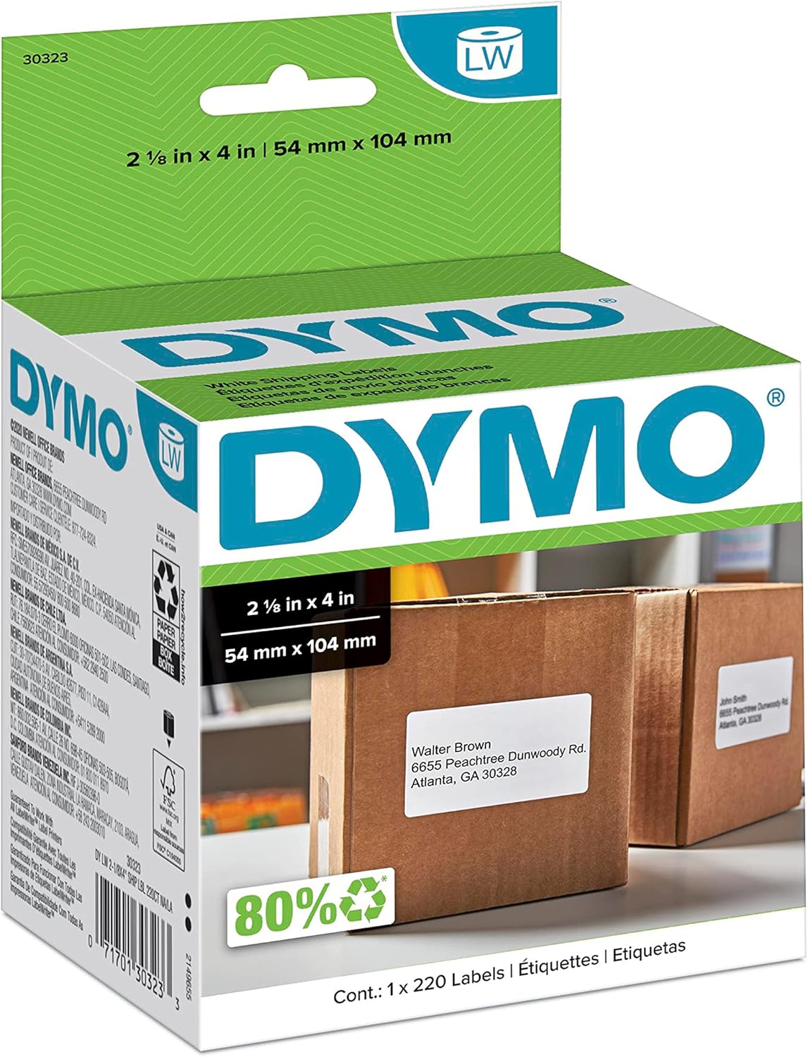 DYMO LW Shipping Labels - 220 Labels for LabelWriter - 2-1/8 x 4 Size