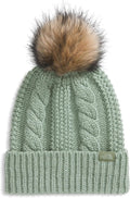 Oh Mega Fur Pom Beanie - Cuffed Cable Winter Hat for Women