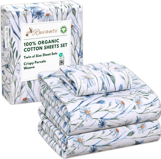 100% Organic Cotton Twin XL Sheets - Soft, Durable & Breathable