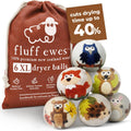 Wool Dryer Balls 6 Pack - Fluff Ewes XL Hedgehog & Homies Set