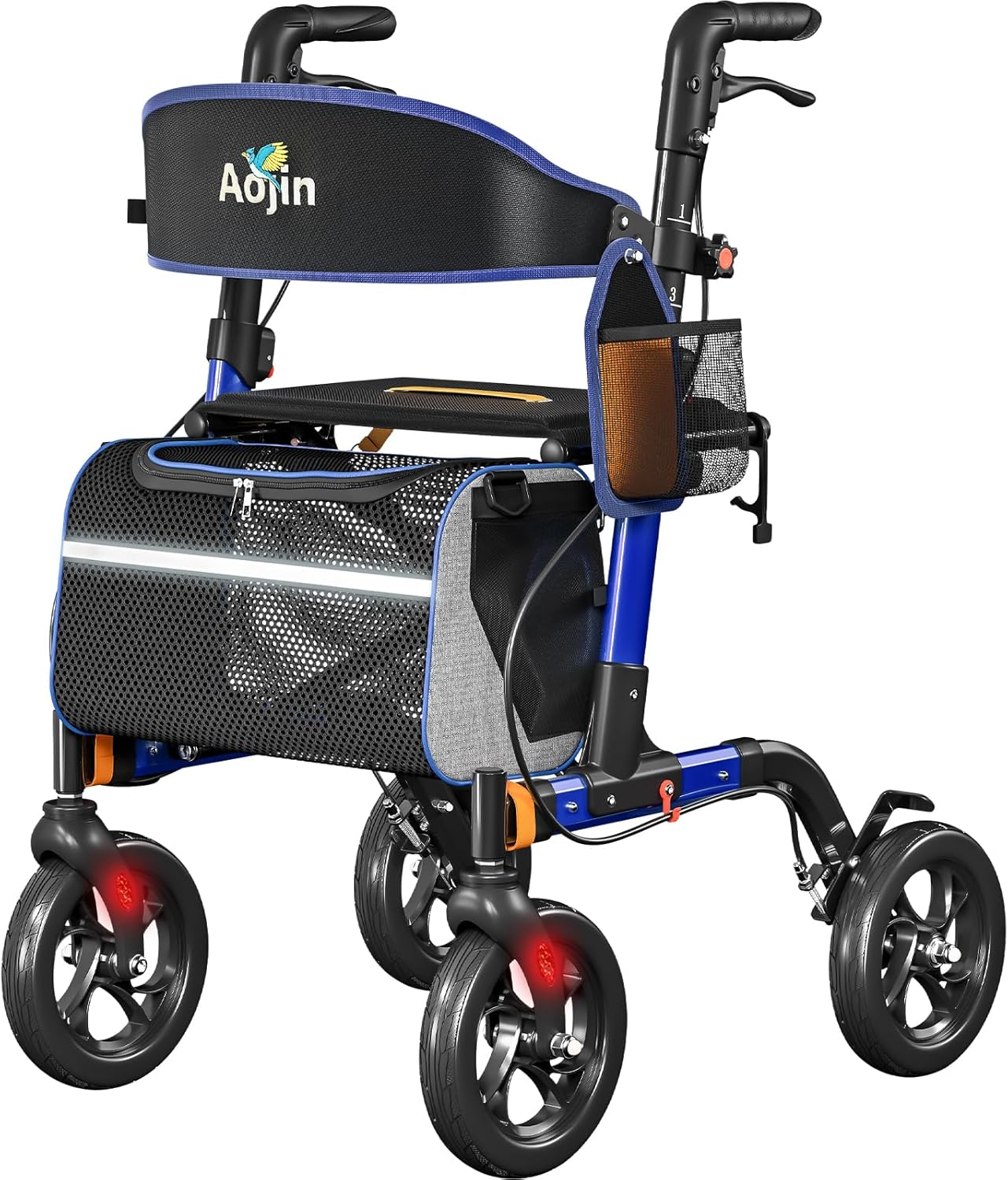 Rollator Walker with Seat for Seniors - 350 lb Capacity