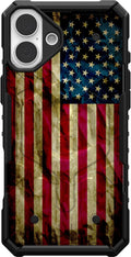 iPhone 16 Plus Old Glory MagSafe Case - Tea Stained Flag Print