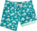 Mens Swim Trunks 5.5 in Inseam with Compression Liner - Quick Dry