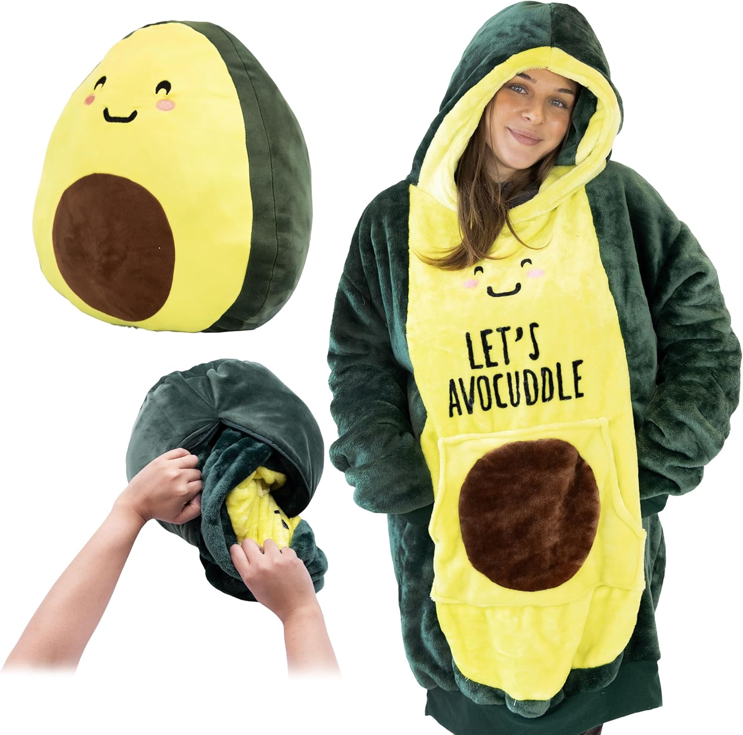 Cozy 2-in-1 Hoodie Blanket Pillow by Plushible