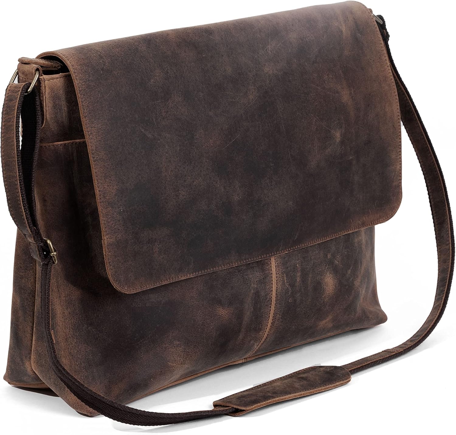 Leather Messenger Satchel Laptop Briefcase for Men and Women