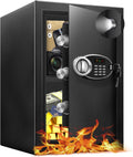 2.5 Cu Ft Large Safe Box with Fireproof Waterproof Protection - Secure